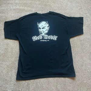 VTG 00’s / Y2K Red Devil Clothing Faded Black Tee